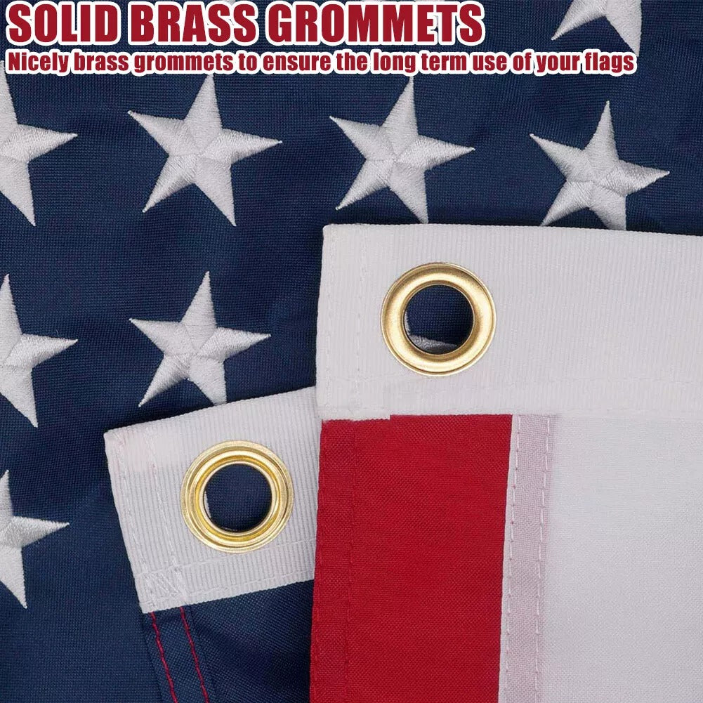 3x5 American Flag Outdoor Heavy Duty Nylon with Embroidered Stars and Sewn Stripes